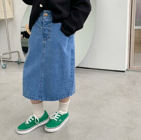 デニムスカート ロングスカート　子供服 スカート　女の子 ガールズ キッズ ロングスカート　春物　ジーンズ スカート ボトムス