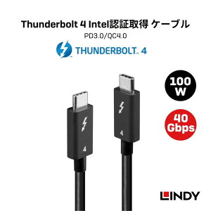 �yIntel�F�؁zLINDY 1m Thunderbolt 5 �p�b�V�u/ 2m Thunderbolt 4 �A�N�e�B�u Intel�F�؎擾 �P�[�u�� PD 240W 100W 80Gbps 40Gbps 8K 4K 144Hz �}���[�d �����]�� �h�b�L���O�X�e�[�V���� �O�t��SSD ���j�^�[ �f�B�X�v
