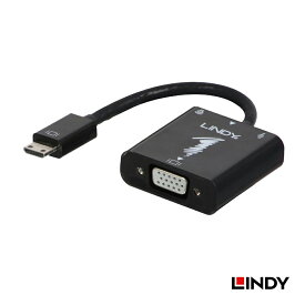 【10％OFFクーポン配布中】【レビューでさらにクーポンGET】LINDY 10cm Mini HDMI to VGA 変換アダプタケーブル、オーディオ出力付 最高解像度1920x1200 Mini HDMIコネクタはUltrabookカメラに適用 3.5mm音源穴付き、スピーカーに出力 プロジェクター・モニター接続に最適