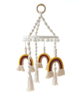 ベッドメリー ベビーベッド ベビー メリー モビール 綿 虹 レインボー 赤ちゃん おもちゃ キッズベッド 吊り下げ式 ベッド飾り 撮影道具 出産祝い プレゼント 回転 おしゃれ 新生児 女の子