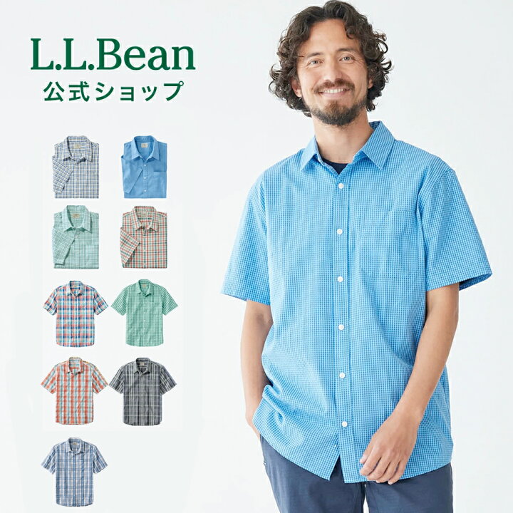 00sL.L.Beanプルオーバー半袖シャツチェックコットン100%