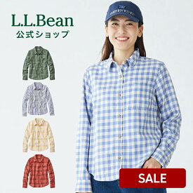 【SALE20%OFF】【公式】エルエルビーン フェザー ソフト ツイル シャツ 長袖 | チェック 長袖シャツ ブラウス カジュアルシャツ レディース ウィメンズ アウトドア ブランド L.L.Bean LLBean llビーン ボタンシャツ チェック柄 胸