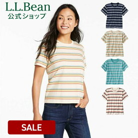 【SALE10%OFF】【公式】エルエルビーン サタデーTシャツ クルーネック ストライプ 半袖 Tシャツ シャツ 丸首 ウィメンズ レディース アウトドア ブランド 綿100% ゆったり セール L.L.Bean LLBean セール L.L.Bean llbean llビーン