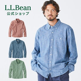 【公式】エルエルビーン コンフォート ストレッチ シャンブレー シャツ スライトリー フィット 長袖 | 長袖シャツ カジュアルシャツ メンズ アウトドア ブランド 無地 ボタンダウン L.L.Bean LLBean llビーン llbeen Yシャツ