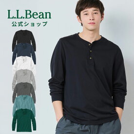 【公式】エルエルビーン ケアフリー アンシュリンカブル ティ 長袖 ヘンリー | ヘンリーネック シャツ Tシャツ カットソー ロンT メンズ アウトドア ブランド 綿 防縮 無地 L.L.Bean LLBean llビーン llbeen 長袖シャツ コットン