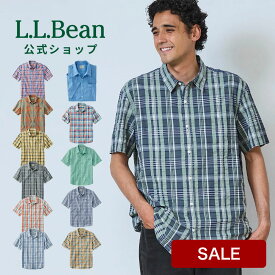 【SALE20%OFF】【公式】エルエルビーン オーガニック コットン シアサッカー シャツ プラッド | 半袖シャツ メンズ アウトドア ブランド 半袖 綿100％ ノーアイロン オーガニックコットン L.L.Bean LLBean llビーン llbeen アウトドアブランド