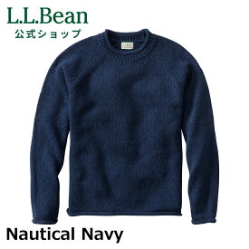 【公式】 エルエルビーン ビーンズ クラシック ラグ ウール セーター ロールネック | ニット 長袖 クルーネック 無地 シンプル メンズ アウトドア ブランド ラムウール ウール100％ 暖かい 厚手 L.L.Bean LLBean llビーン レトロ チャコールグレー ベージュ ネイビー 丸首