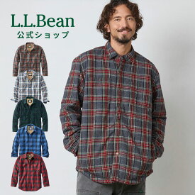 【WINTER SALEクーポン対象】【公式】エルエルビーン シェルパ ラインド スコッチ プラッド フランネル シャツ | フランネルシャツ ネルシャツ アウター ジャケット メンズ アウトドア ブランド 裏ボア L.L.Bean LLBean llビーン メンズシャツ 長袖シャツ