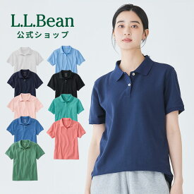 【公式】エルエルビーン プレミアム ダブル エル ポロシャツ リラックス フィット | ウィメンズ レディース アウトドア ブランド 半袖 無地 l.l.bean llbean llビーン 半袖ポロシャツ 衿 襟付き 綿100 オフィス ゴルフ 白 ピンク