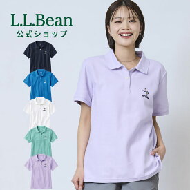 【公式】エルエルビーン プレミアム ダブル エル ポロシャツ リラックス フィット 半袖 スクリプト ロゴ | シャツ ウィメンズ レディース アウトドア ブランド ボーダー L.L.Bean LLBean llビーン llbeen 綿100％ 白 白ポロシャツ