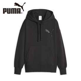 PUMA SWAROVSKI CRYSTALS HOODIE 622250 プーマ レディース フーディー パーカー 上 大きめ おしゃれ ブランド 長袖 トップス Swarovski スワロフスキー 可愛い かわいい プーマブラック 2024 春 春夏 夏