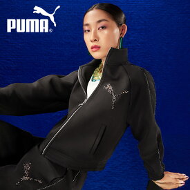 PUMA SWAROVSKI CRYSTALS T7 JACKET 622251 プーマ レディース トラックジャケット ジャケット おしゃれ ブランド 長袖 アウター Swarovski スワロフスキー 可愛い かわいい プーマブラック 2024 春 春夏 夏