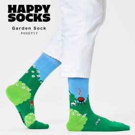 happy socks ハッピーソックス 靴下 レディース メンズ おしゃれ ブランド かわいい クルー丈 ミドル丈 ソックス くつ下 可愛い 綿 コットン 綿混 カジュアル ビジネス 派手 総柄 Garden Sock P000717 2024 春 春夏 夏