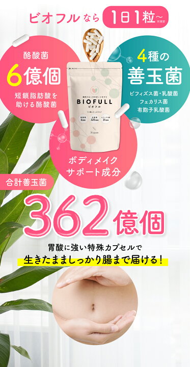 楽天市場】【2個セットで10％オフ】 腸活 サプリ Biofull ビオフル 