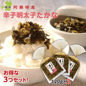 高菜 めんたいたかな 辛子明太子 高菜漬け 120g x3袋 熊本 阿蘇 漬物 お取り寄せ