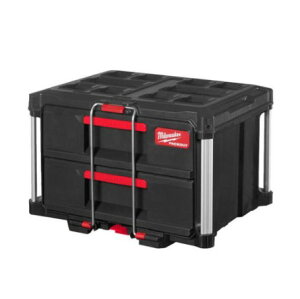 [��������] Milwaukee PACKOUT 2 Drawer Tool Box, Metal, Nero, Large