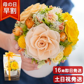 【500円OFFクーポン】 プリザーブドフラワー アレンジ 送料無料 Premium Yellow 母の日 早割 結婚祝い 誕生日 プレゼント 花 女性 母 祖母 結婚記念日 妻 退職祝い 送別会 開店祝い 開業祝い お花 傘寿 米寿 お祝い 80歳 88歳 黄色 バラ ははの日 ブリザードフラワー ギフト