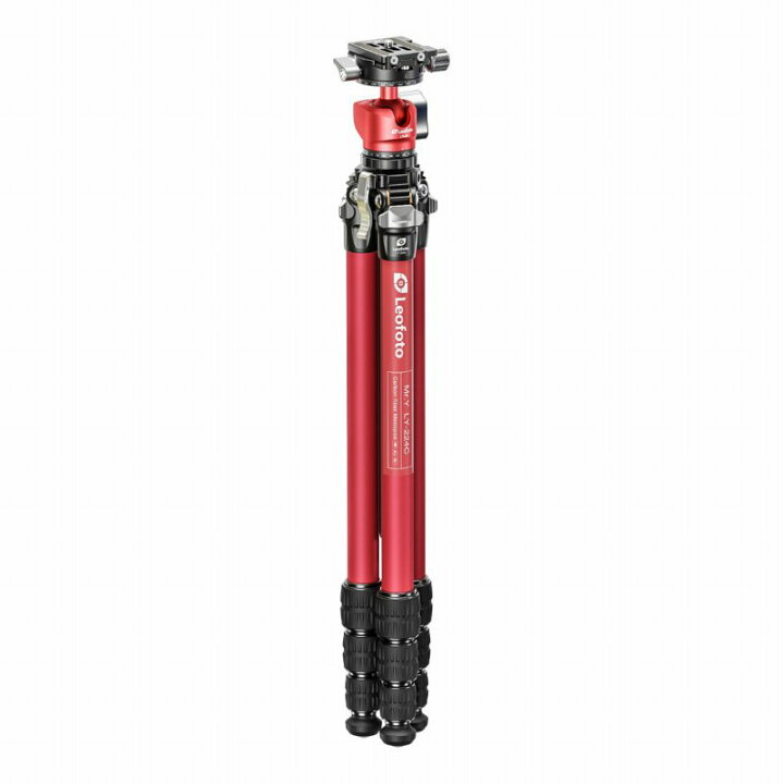 楽天市場】Leofoto (レオフォト) LY-224C+LH-25R レッド カーボン三脚 