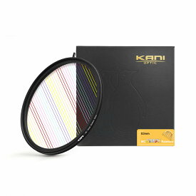 KANI ストリークレインボー 82mm / レンズフィルター 斜光フィルター アナモルフィックレンズ 夜景 イルミネーション シネマ 丸枠