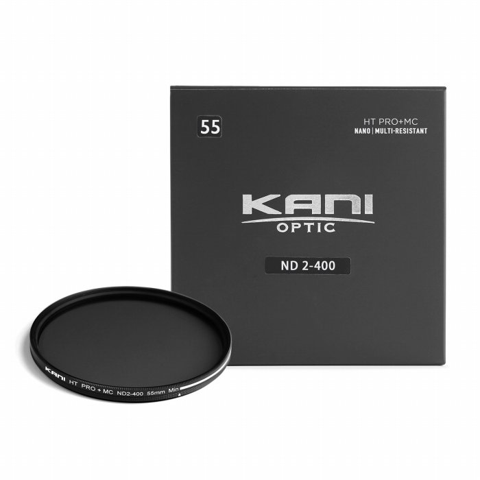 KANI 可変NDフィルター バリアブルND2-400 55mm (減光効果 1-8 3/2絞り分) / レンズフィルター 丸枠
