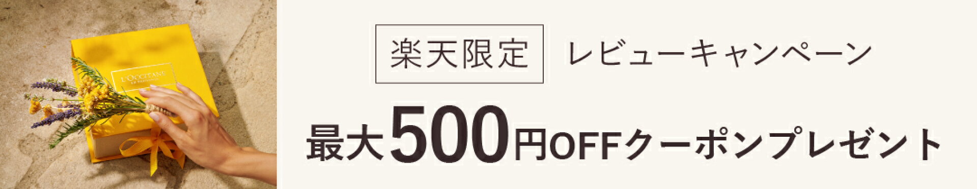楽天公式店限定｜レビューを書いて最大500円OFFクーポンプレゼント