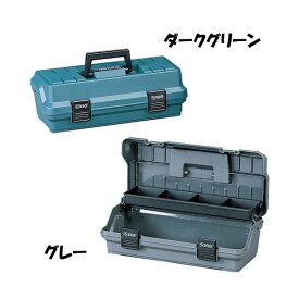 フタと連動式のインナートレー付き！ハードケース　42L ダークグリーン・グレー[コンテナ/工具箱/工具ケース/ツールボックス/おもちゃ箱/収納/小物 /整理/片付け/アイリスオーヤマ]