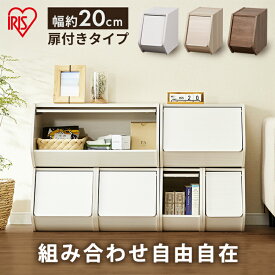 【P5倍★15日18時〜】スタックボックス 扉付き STB−200D ナチュラル ブラウン オフホワイト アイリスオーヤマ収納ボックス 収納ケース スタック 積み重ね 収納 おしゃれ 扉付き