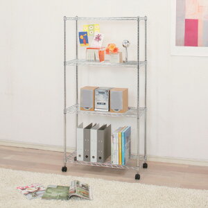 《送料無料》メタルシェルフ SEM-7515 ≪幅75×奥行き35×高さ149cm 4段≫クロムメッキ メタルラック 棚 収納家具 整理整頓 片付け【アイリスオーヤマ】 762