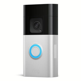 ＼P10倍！～30日10:59／ドアフォン インターホン Ring Doorbell Plus (リング ドアベルプラス バッテリーモデル) サテンニッケル B09WZCVY8Y ビデオドアベル スマホ対応 上下左右150° 配線工事不要 ワイヤレス 防犯 Alexa 【D】