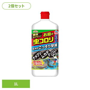 殺虫剤 アース製薬 害虫退治 液体 お庭の虫コロリ 速効シャワー 1L×2個セット アースガーデン EARTH あーすせいやく 駆除 害虫 速効性 水性処方 巣穴 カメムシ クモ