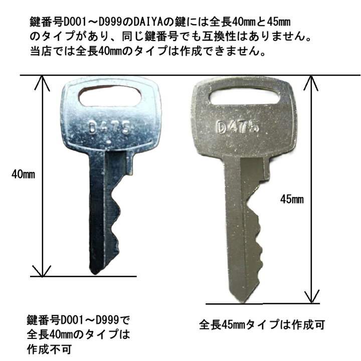 楽天市場】DAIYA ダイヤ純正キー ロッカー・書庫用の合鍵 スペアキー 