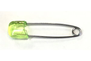 Cピン クリスタル 安全ピン ペリドット (10本入り) 日本製 プチプラ 入学 入園 コスプレ ゼッケン 名札 手芸 裁縫 洋裁 エプロン 子供用 高齢者用 ロックピン アウトレット品 ポイント消化 ウ
