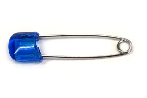 Cピン クリスタル 日本製安全ピン サファイア (10本入り) プチプラ 入学 入園 コスプレ ゼッケン 名札 手芸 裁縫 洋裁 エプロン 子供用 高齢者用 ロックピン アウトレット品 ポイント消化