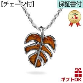 【本日P10+CP有】ハワイアンジュエリー ネックレス 【チェーン付】 ペンダントトップ ヘッド シルバー925 ロジウム コアウッド koa モンステラ 葉 植物 プルメリア 波 メンズ レディース プレゼント 誕生日 記念日 【送料無料】 人気 ギフト 金属アレルギー