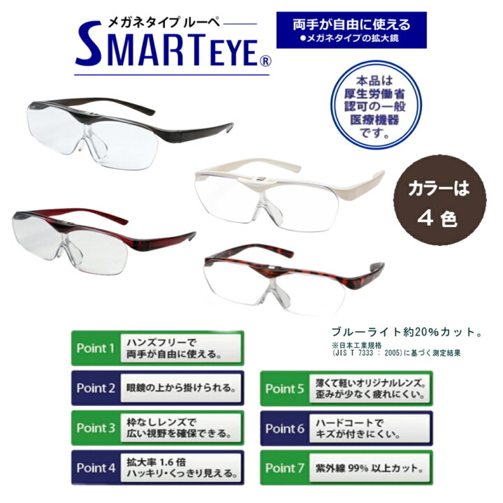 楽天市場】ハネアゲ 拡大鏡 ルーペ メガネ おしゃれ 跳ね上げ スマートアイ SMARTEYE 眼鏡 メガネ型ルーペ 拡大 鏡 ブルーライトカット 4色 男女兼用 おすすめ 人気 プレゼント SE-101/SE-102 人気 チャーム カップル ギフト モアナ lmaハワイ : LMAハワイアンジュエリー 楽天市場】ハネアゲ 拡大鏡 ルーペ メガネ おしゃれ 跳ね上げ スマートアイ SMARTEYE 眼鏡 メガネ型ルーペ 拡大 鏡 ブルーライトカット 4色 男女兼用 おすすめ 人気 プレゼント SE-101/SE-102 人気 チャーム カップル ギフト モアナ lmaハワイ : LMAハワイアンジュエリー