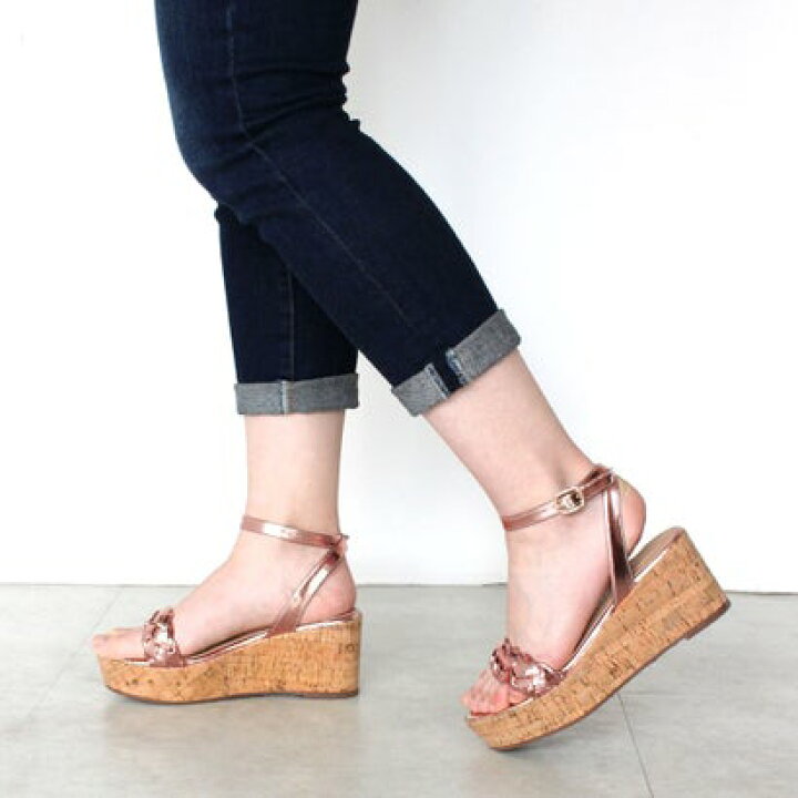 楽天市場 バニティービューティー Vanity Beauty コルクプラットフォームサンダル ピンクゴールド Locomall ロコンド公式ストア