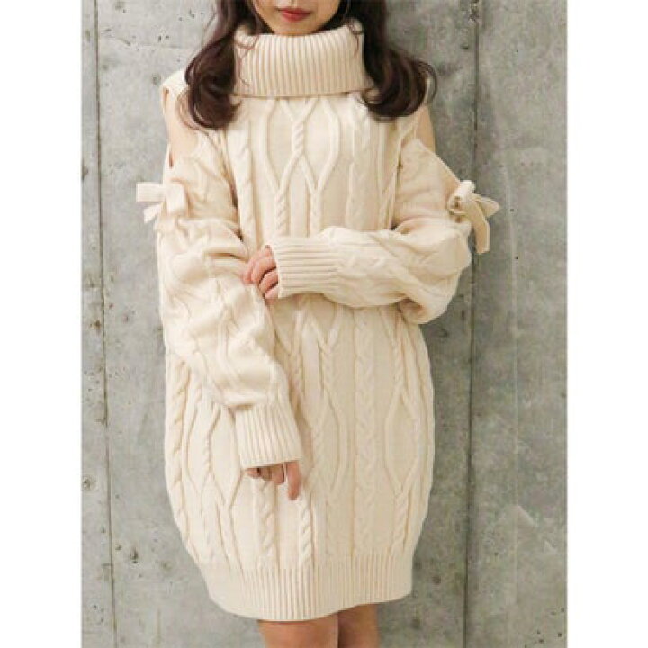 楽天市場 ロジータ Rojita オフタートル肩開きニットワンピース アイボリー Locomall ロコンド公式ストア