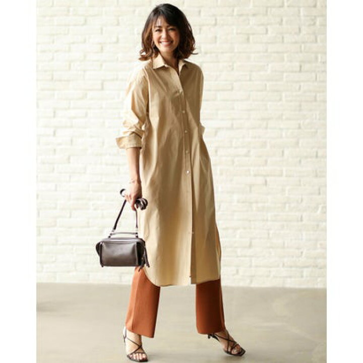 楽天市場 ドゥクラッセ Doclasse タイプライター ロングシャツワンピース ベージュ Locomall ロコンド公式ストア