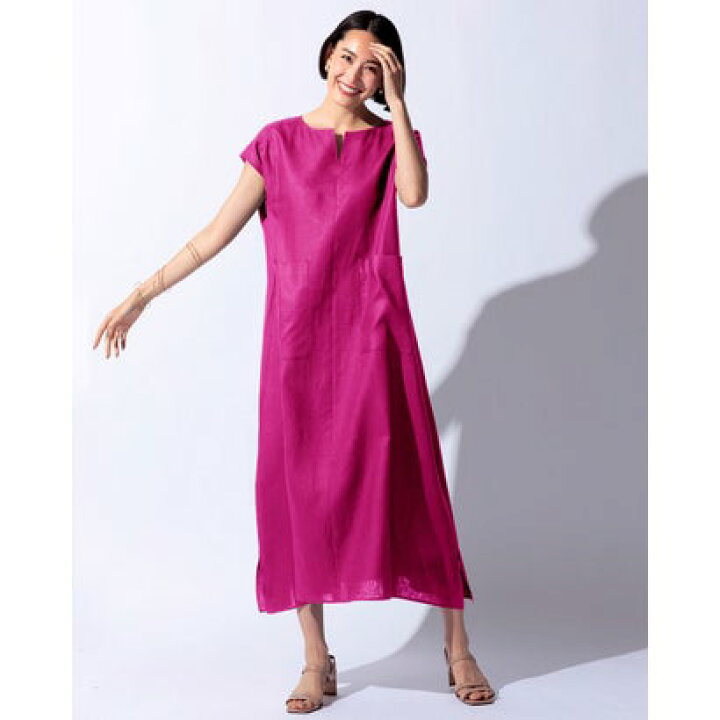 楽天市場 ドゥクラッセ Doclasse 14番リネン テントラインワンピース フューシャピンク Locomall ロコンド公式ストア