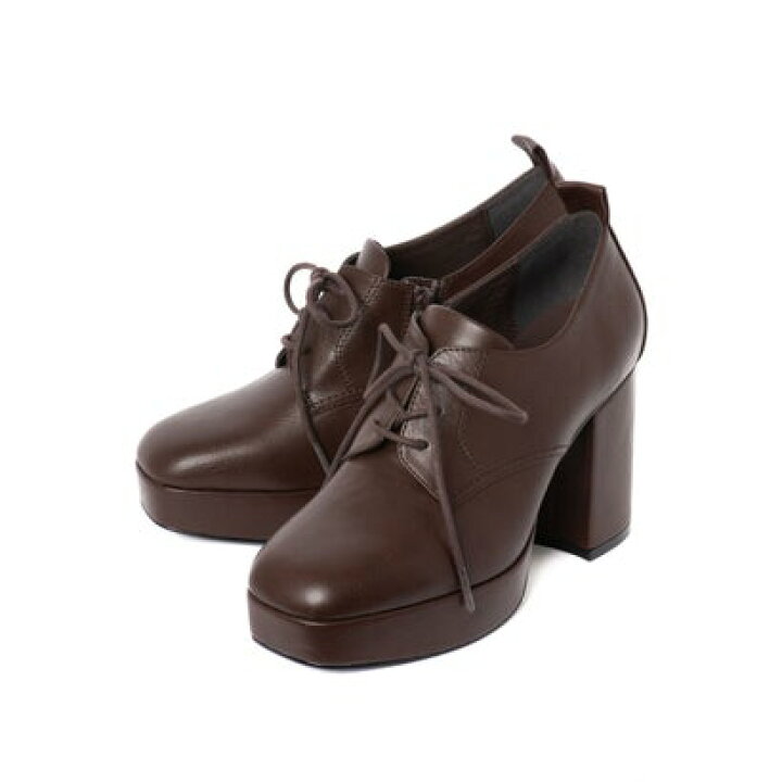 楽天市場 アウトレット アールアンドイー R E 21aw新作 R E スクエアトゥ太ヒールレースアップシューズ チョコ Locomall ロコンド公式ストア