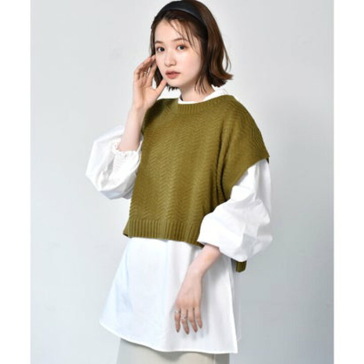 楽天市場 レトロガール Retro Girl 柄編みベストセット グリーン Locomall ロコンド公式ストア