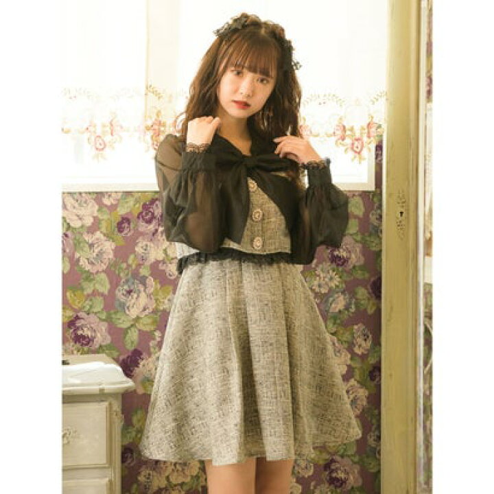 楽天市場 ロジータ Rojita ボウタイリボンツイードワンピース グレー Locomall ロコンド公式ストア