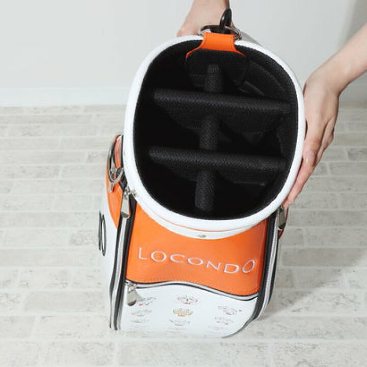 楽天市場 ロコンド ゴルフ Locondo Golf ゴルフキャディバッグ 返品不可商品 ホワイト オレンジ Locomall ロコンド 公式ストア