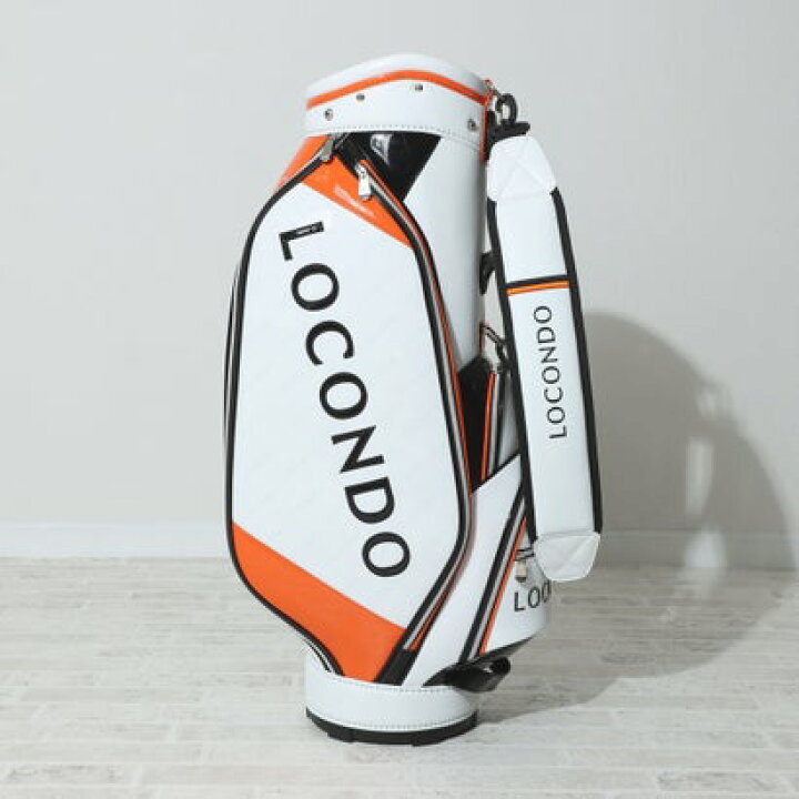 楽天市場 ロコンド ゴルフ Locondo Golf ゴルフキャディバッグ 返品不可商品 ホワイト オレンジ Locomall ロコンド 公式ストア