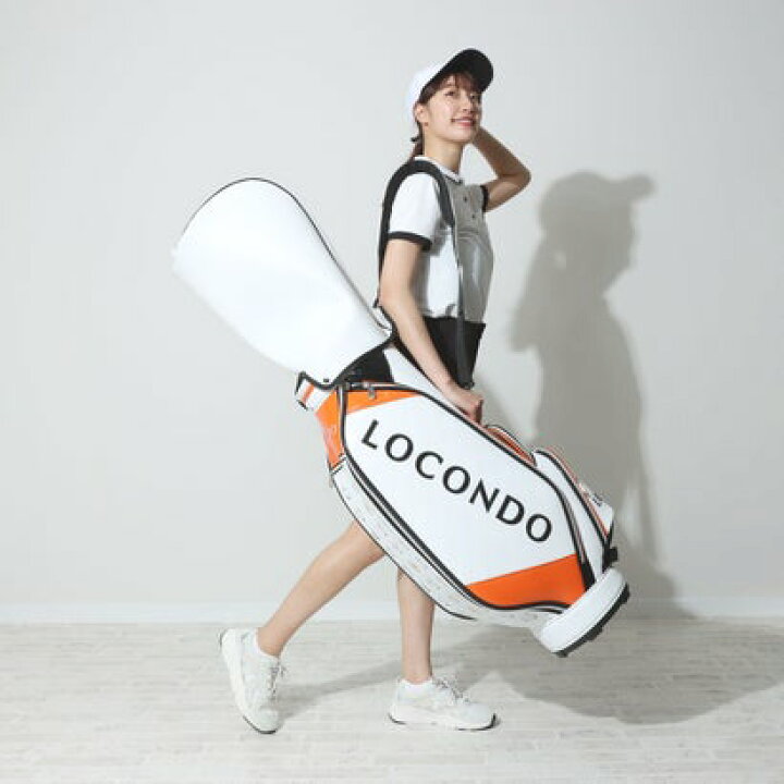 楽天市場 ロコンド ゴルフ Locondo Golf ゴルフキャディバッグ 返品不可商品 ホワイト オレンジ Locomall ロコンド 公式ストア