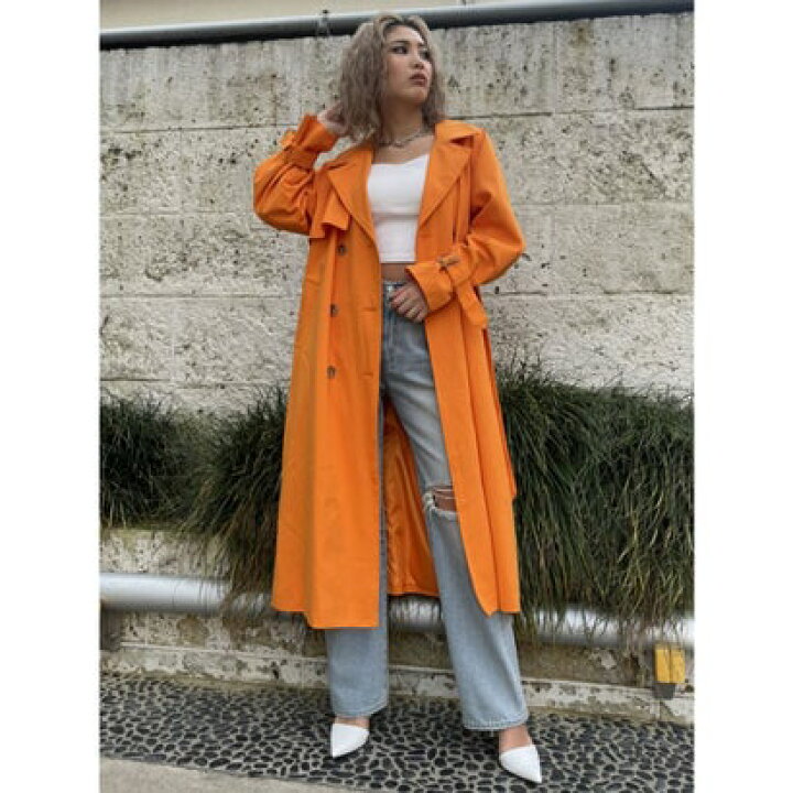 楽天市場 エゴイスト Egoist オーバーロングトレンチコート Orange Locomall ロコンド公式ストア