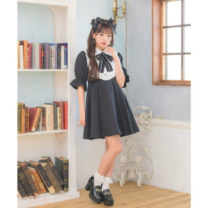 楽天市場 ロジータ Rojita ロゴリボンヨーク切替配色ワンピース ブラック Locomall ロコンド公式ストア