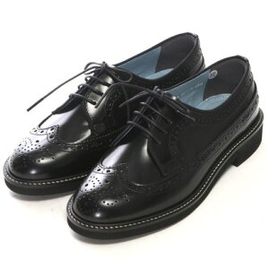 ハルタ HARUTA レザーウィングチップシューズ (ブラック)