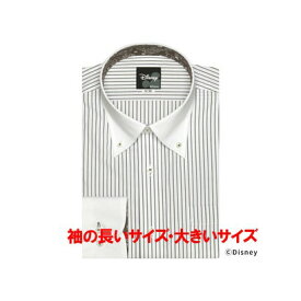 トーキョーシャツ TOKYO SHIRTS 【ディズニー・大きいサイズ】 形態安定 クレリック ボタンダウンカラー 長袖ワイシャツ （ブラウン）