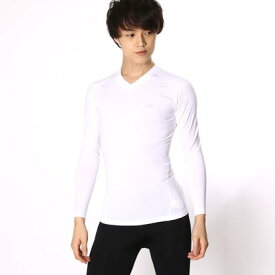 エーディーワン A.D.ONE AD-170-173 A.D.ONE メンズ発熱保温コンプレッションウェア （11Vネック：ホワイト×ホワイト）